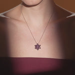 Amethyst Lotus Necklace, Gift for Mom, February Birthstone Necklace, Mother’s Day Gift, Purple Gemstone Jewelry, Gold Silver Pendant